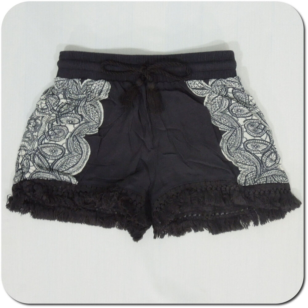 MOSSIMO Shorts XS Juniors Rayon Fringe Trim